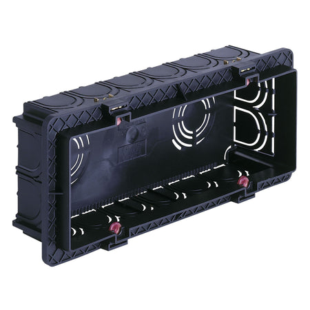 Vimar 6-7 Module Flush Mounting Box, For Masonry Walls, 9 Knockouts for 20/25 mm Tubes, Halogen-Free Plastic, IP00 — Quality Boat Parts