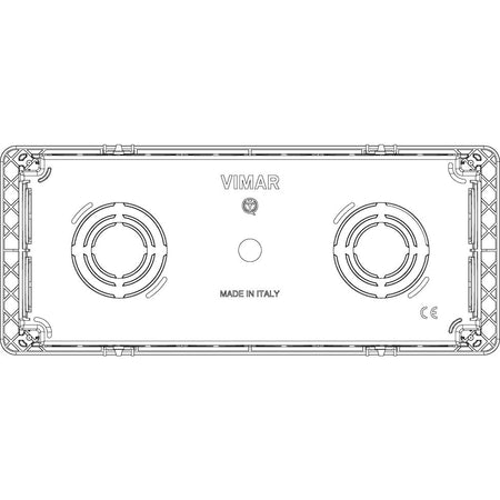 Vimar 6-7 Module Flush Mounting Box, For Masonry Walls, 9 Knockouts for 20/25 mm Tubes, Halogen-Free Plastic, IP00 — Quality Boat Parts