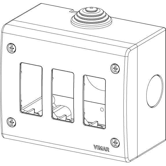 Vimar 3-Module IP40 Surface Enclosure, For 8000 Standard Modules — Quality Boat Parts