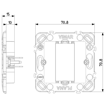 Vimar Plana 1-Module Mounting Frame with Claws, For 60 mm Flush-Mount Boxes — Quality Boat Parts