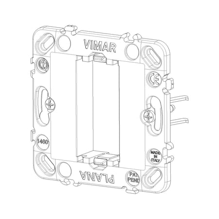 Vimar Plana 1-Module Mounting Frame with Claws, For 60 mm Flush-Mount Boxes — Quality Boat Parts