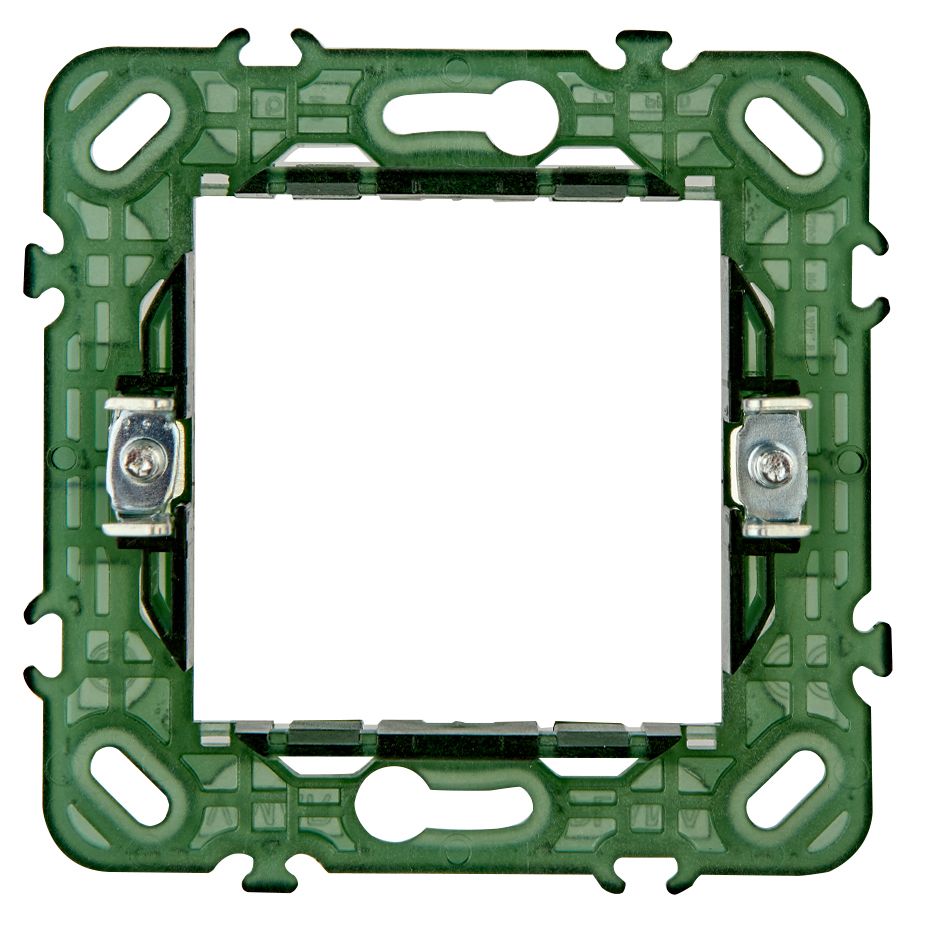 Vimar PLANA 2-Module Mounting Frame, For Ø 60 mm Mounting Boxes, 71 mm Centers, With Claws — Quality Boat Parts