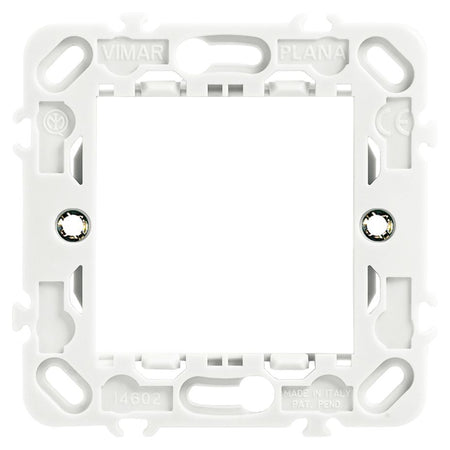 Vimar PLANA 2-Module Mounting Frame, For Ø 60 mm Mounting Boxes, 71 mm Centers, With Claws — Quality Boat Parts