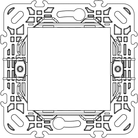 Vimar PLANA 2-Module Mounting Frame, For Ø 60 mm Mounting Boxes, 71 mm Centers, With Claws — Quality Boat Parts