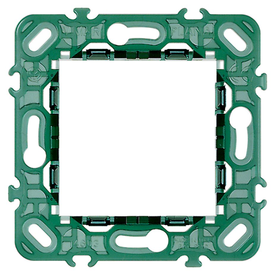 Vimar PLANA 2-Module Mounting Frame, For 60 mm Fixing Centres or 56x56 mm Mounting Boxes, 71 mm Centre Distance, Without Screws — Quality Boat Parts