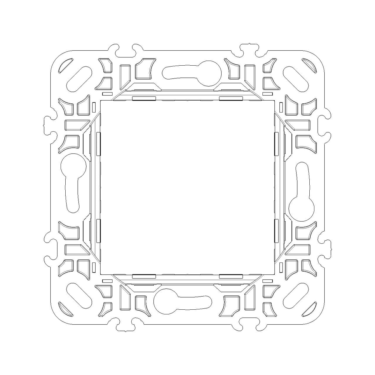 Vimar PLANA 2-Module Mounting Frame, For 60 mm Fixing Centres or 56x56 mm Mounting Boxes, 71 mm Centre Distance, Without Screws — Quality Boat Parts