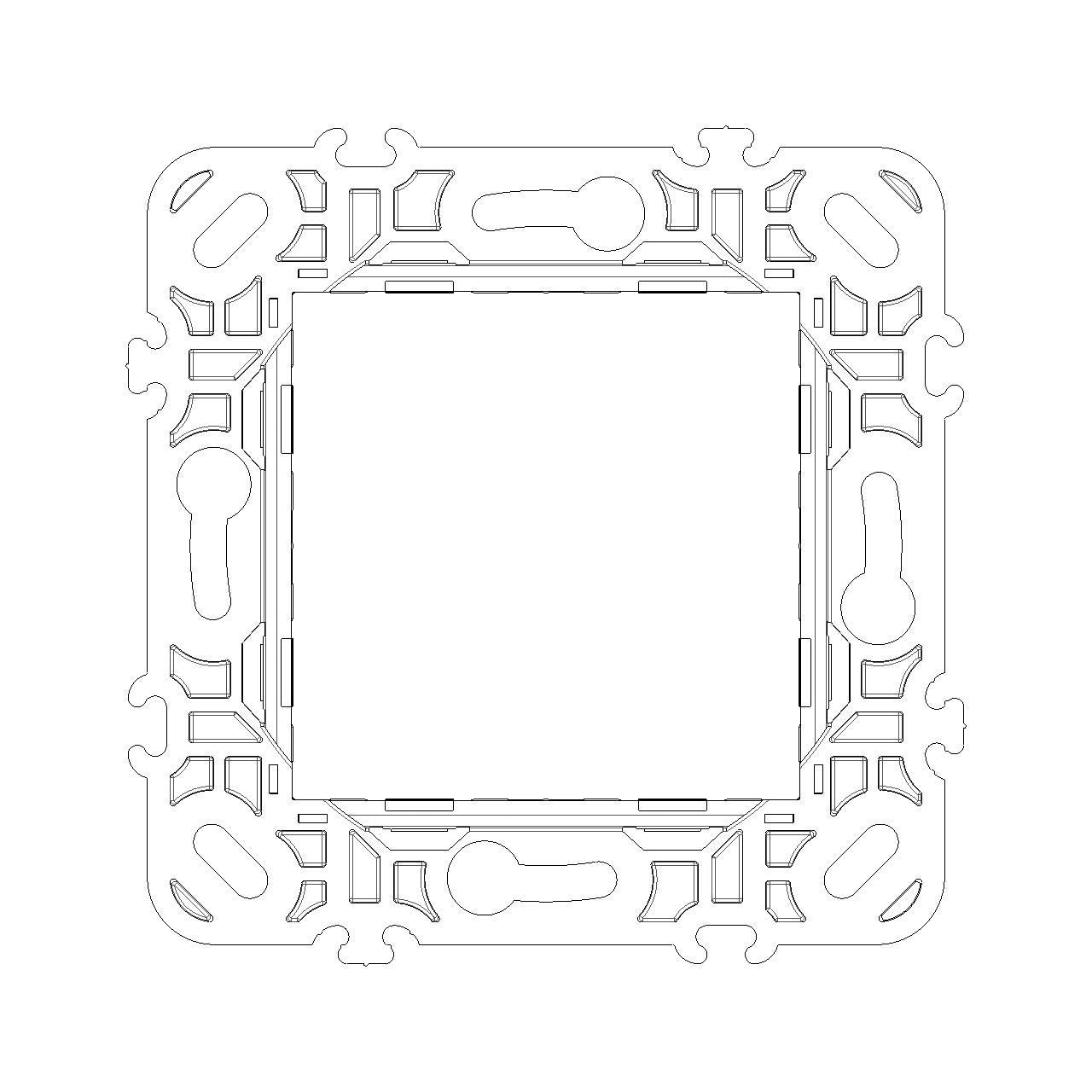 Vimar PLANA 2-Module Mounting Frame, For 60 mm Fixing Centres or 56x56 mm Mounting Boxes, 71 mm Centre Distance, Without Screws — Quality Boat Parts