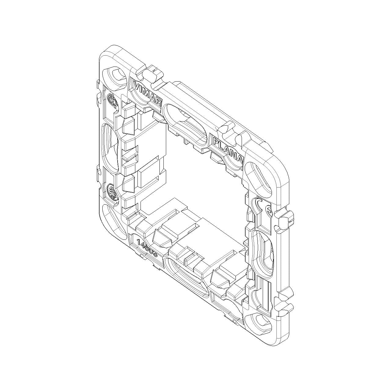 Vimar PLANA 2-Module Mounting Frame, For 60 mm Fixing Centres or 56x56 mm Mounting Boxes, 71 mm Centre Distance, Without Screws — Quality Boat Parts