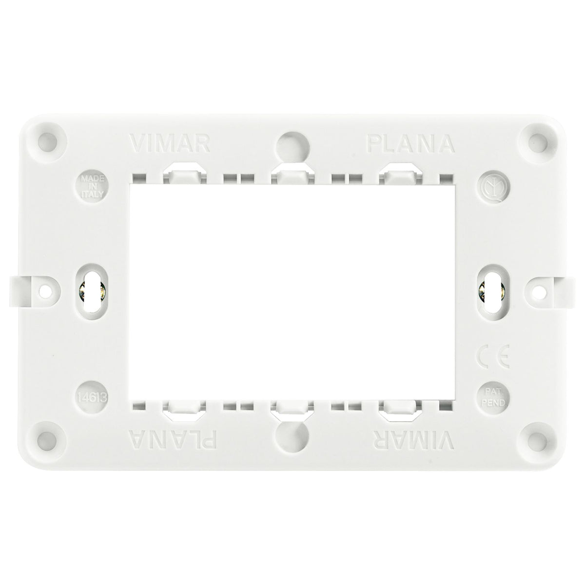 Vimar PLANA 3-Module Mounting Frame, For 3-Module Mounting Boxes, With Screws, Flush-Mounted — Quality Boat Parts