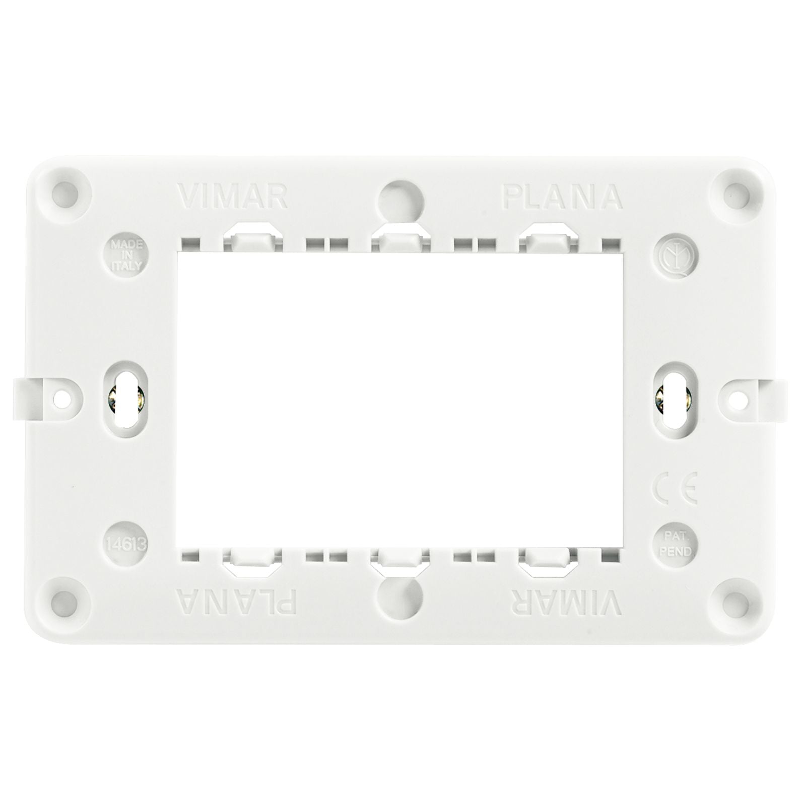 Vimar PLANA 3-Module Mounting Frame, For 3-Module Mounting Boxes, With Screws, Flush-Mounted — Quality Boat Parts