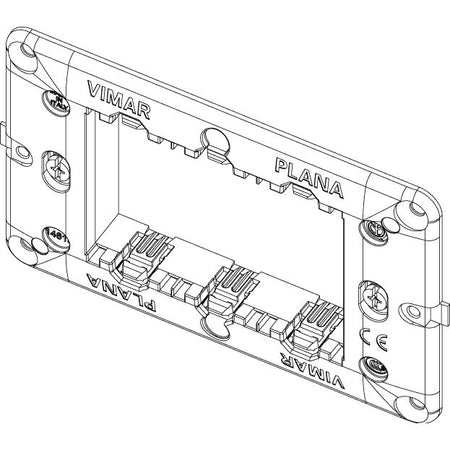 Vimar PLANA 3-Module Mounting Frame, For 3-Module Mounting Boxes, With Screws, Flush-Mounted — Quality Boat Parts