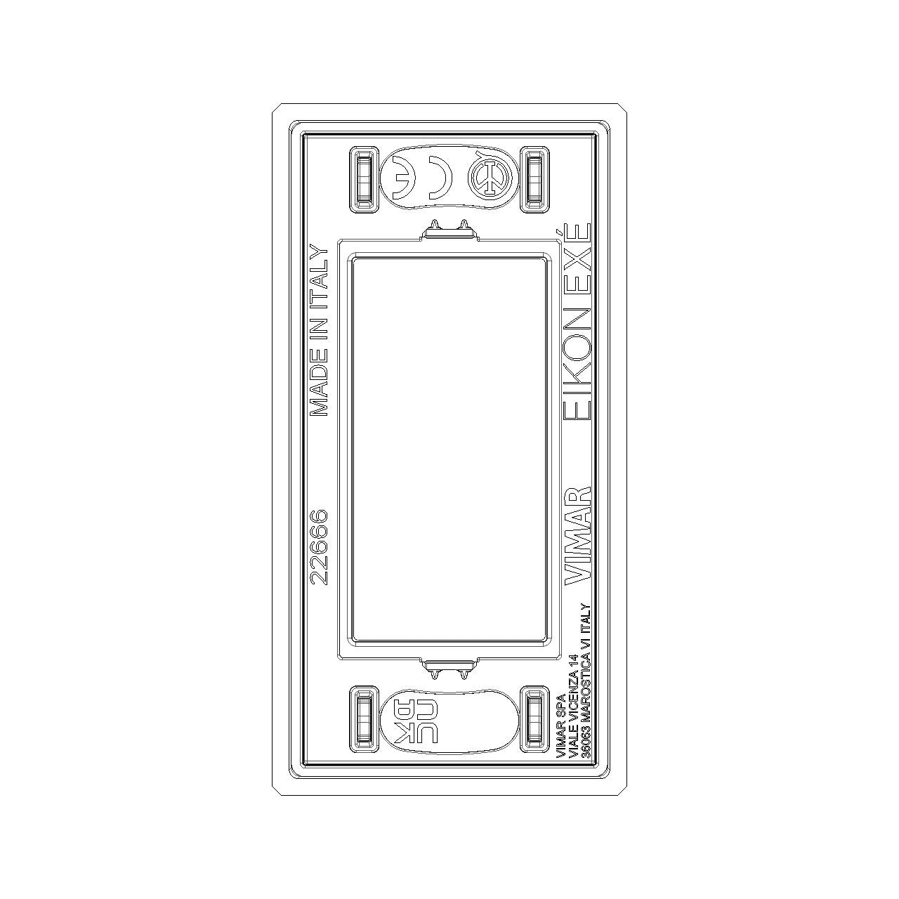 Vimar EIKON 1-Module Cover Plate, Metal, 42 x 82 mm, Clamp Mounting — Quality Boat Parts