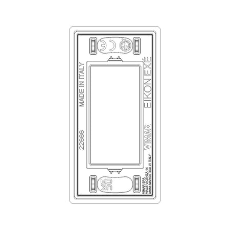 Vimar EIKON 1-Module Cover Plate, Metal, 42 x 82 mm, Clamp Mounting — Quality Boat Parts