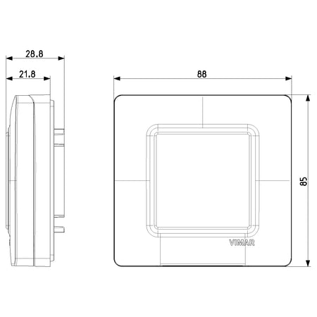 Vimar 2-Module IP55 Cover Plate, For Eikon and Plana Series, With Screws, 60 mm Mounting Boxes — Quality Boat Parts