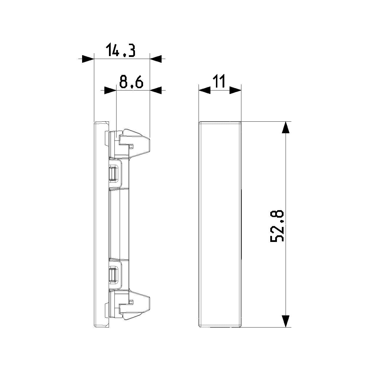 Vimar LINEA 1/2M Blank Module, Halogen-Free, IP40, Thermoplastic — Quality Boat Parts