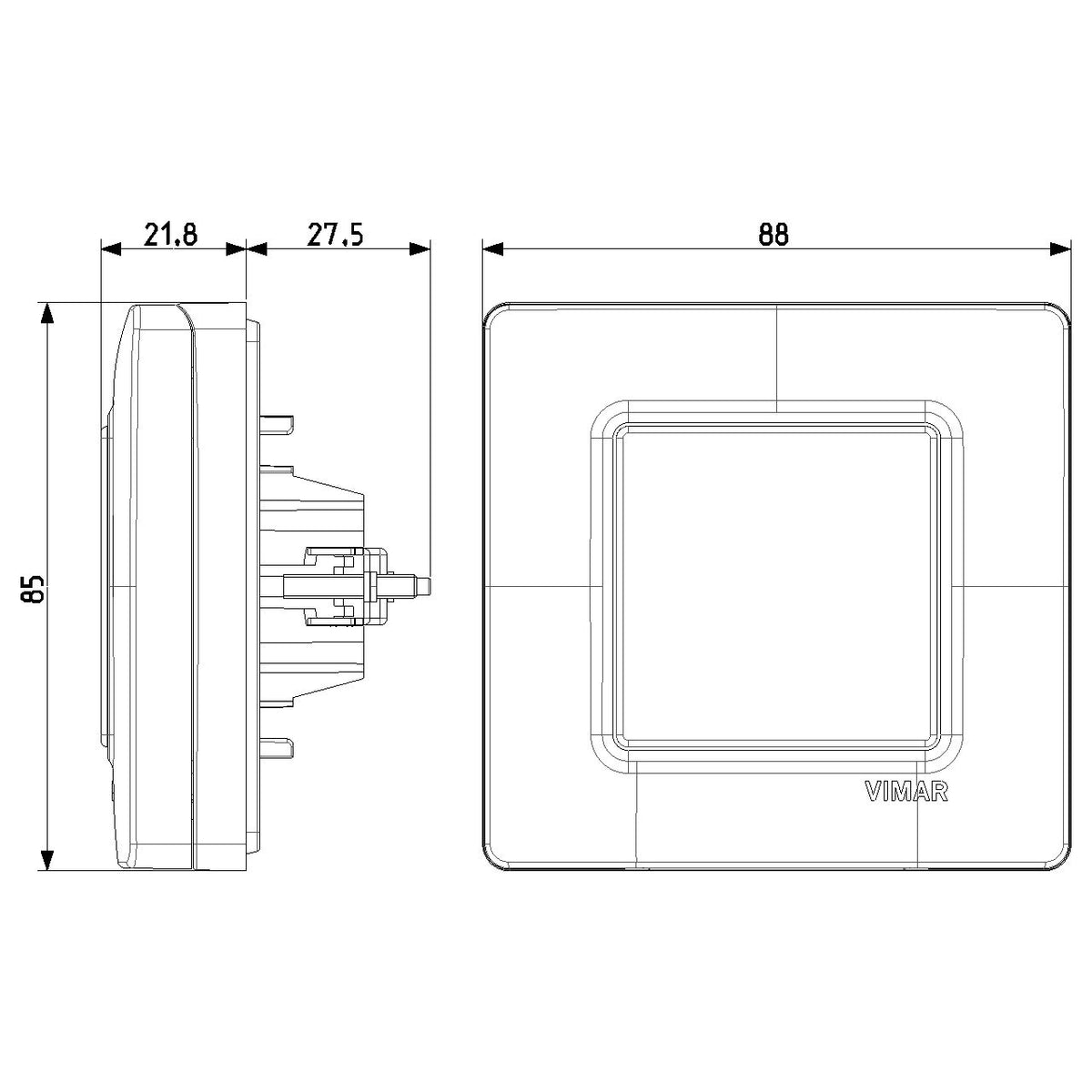 Vimar Isoset IP55 2-Module Cover Plate, For Eikon and Plana, With Claws — Quality Boat Parts