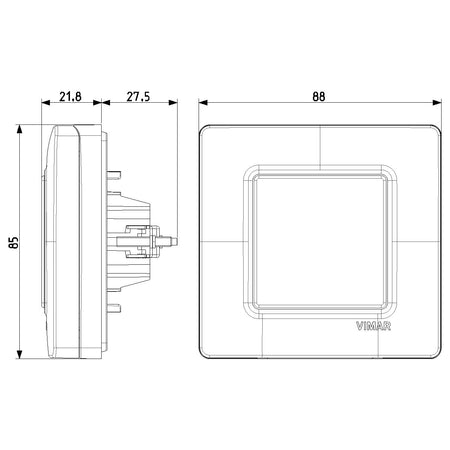 Vimar Isoset IP55 2-Module Cover Plate, For Eikon and Plana, With Claws — Quality Boat Parts