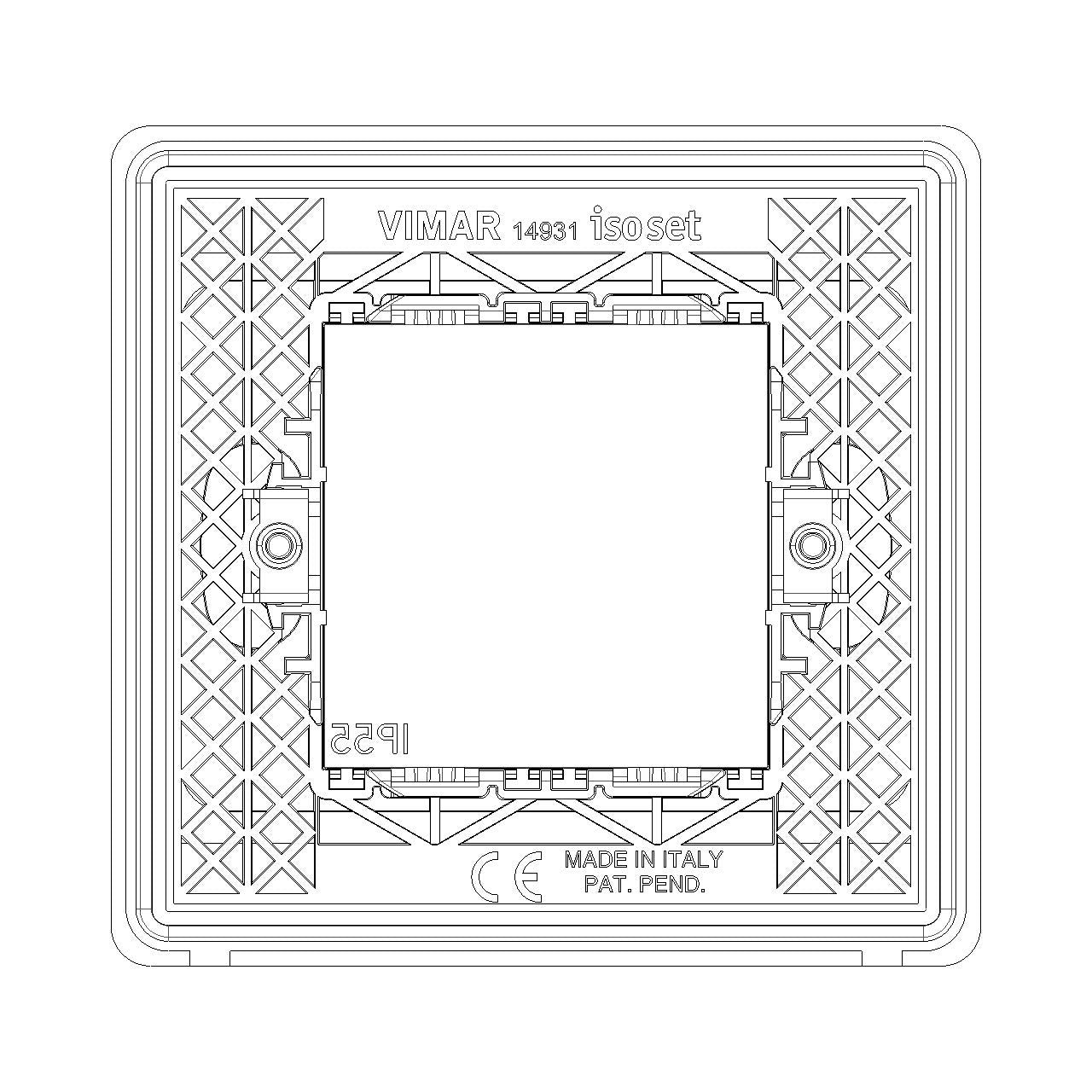 Vimar Isoset IP55 2-Module Cover Plate, For Eikon and Plana, With Claws — Quality Boat Parts