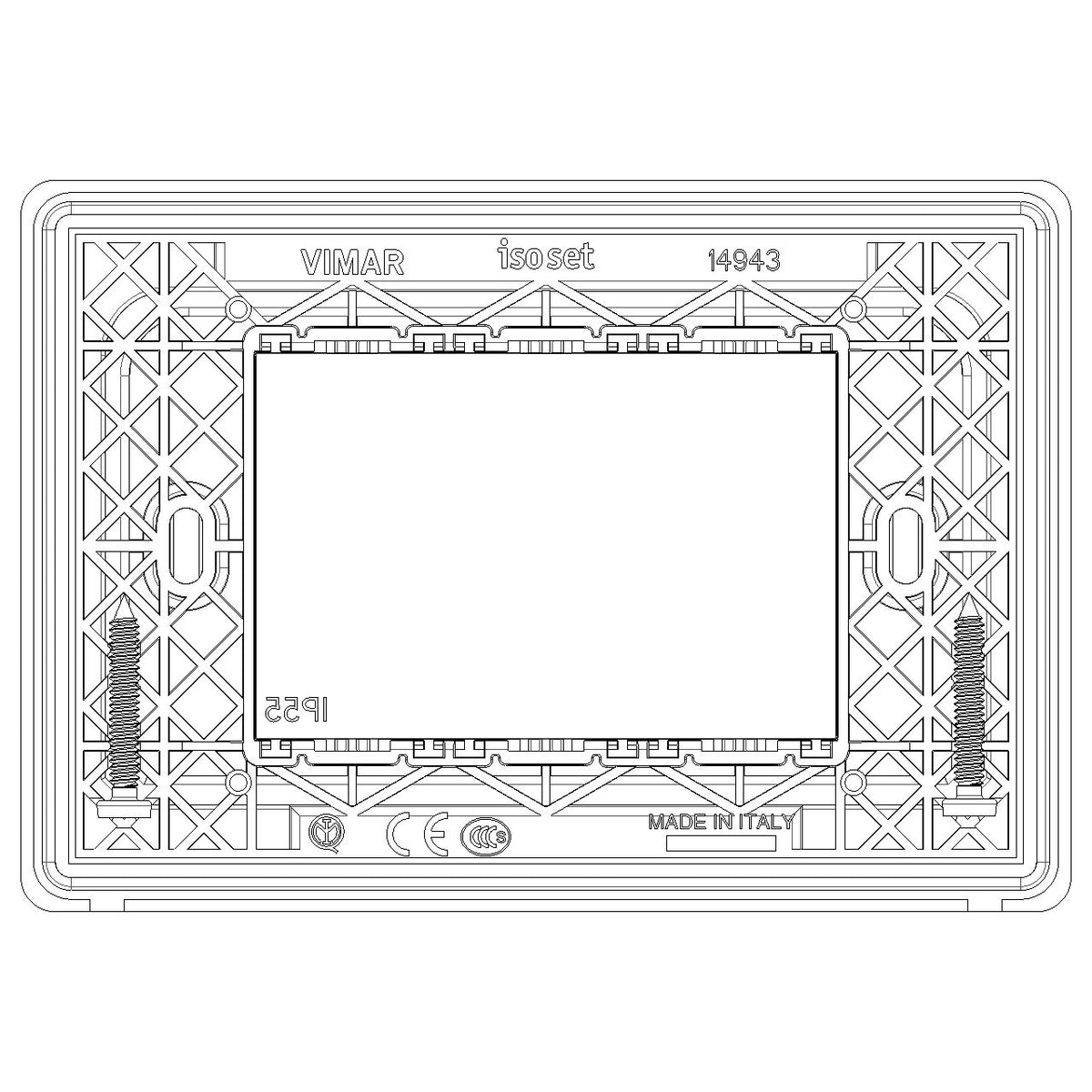 Vimar Isoset 3-Module IP55 Cover Plate, For Eikon, Arké, Plana, With Screws — Quality Boat Parts
