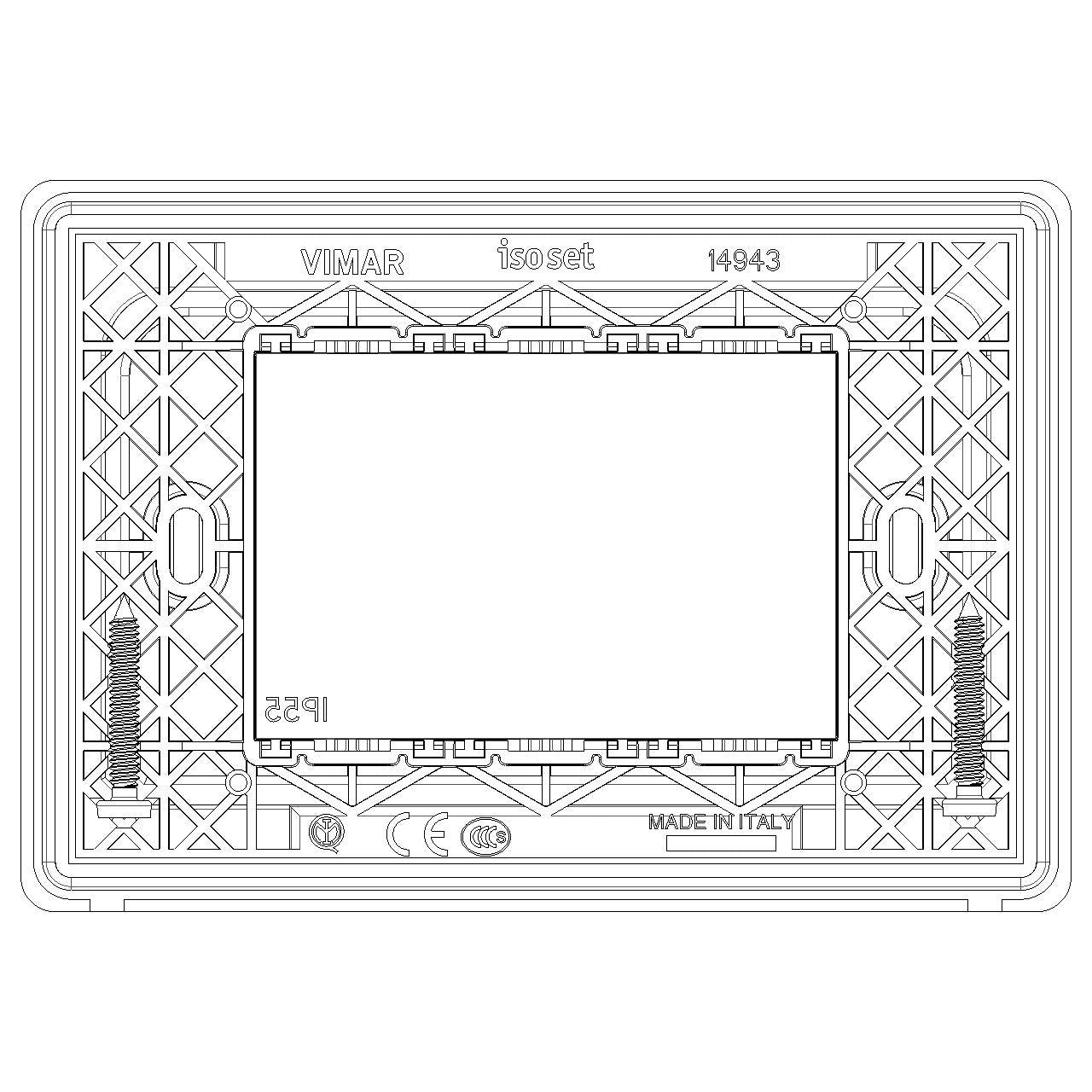 Vimar Isoset 3-Module IP55 Cover Plate, For Eikon, Arké, Plana, With Screws — Quality Boat Parts