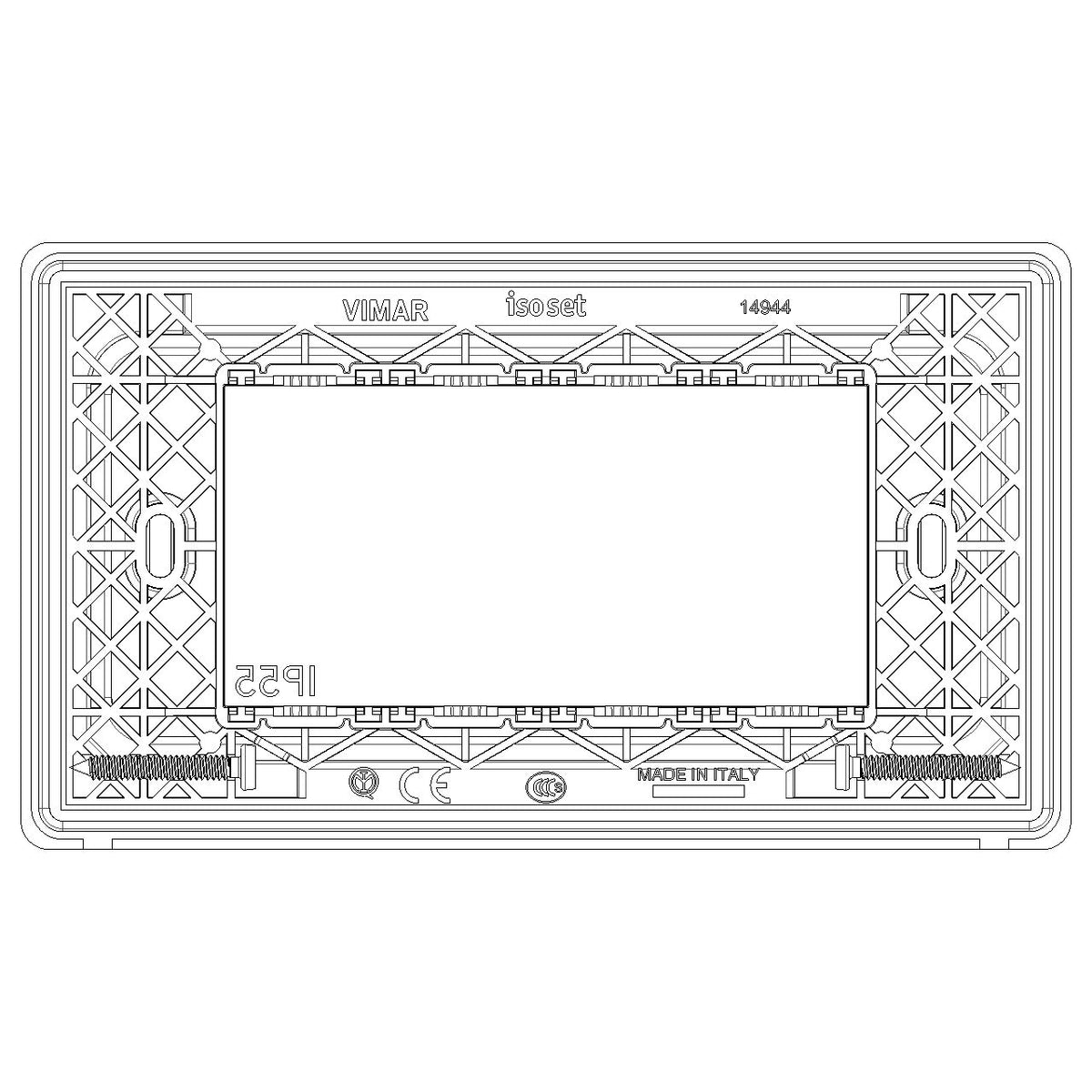 Vimar 4-Module IP55 Cover Plate, For Eikon and Plana Series, For 4-Module Flush Mounting Boxes, With Screws — Quality Boat Parts