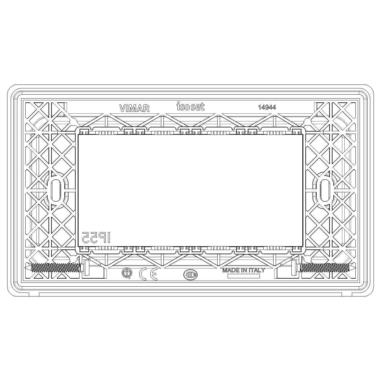 Vimar 4-Module IP55 Cover Plate, For Eikon and Plana Series, For 4-Module Flush Mounting Boxes, With Screws — Quality Boat Parts