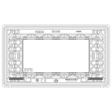 Vimar 4-Module IP55 Cover Plate, For Eikon and Plana Series, For 4-Module Flush Mounting Boxes, With Screws — Quality Boat Parts
