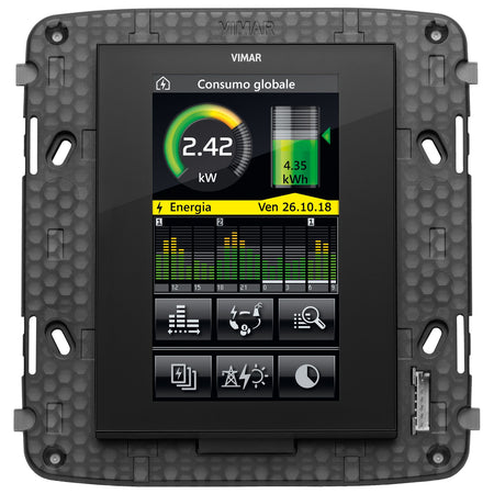 Vimar By-me Plus 4.3 in Full Flat Touch Screen, 12-29V DC, 8-Module Mounting Frame, 1 Temperature Sensor Input — Quality Boat Parts