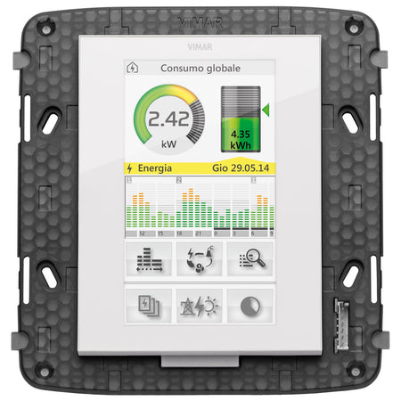 Vimar By-me Plus 4.3 in Full Flat Touch Screen, 12-29V DC, 8-Module Mounting Frame, 1 Temperature Sensor Input — Quality Boat Parts