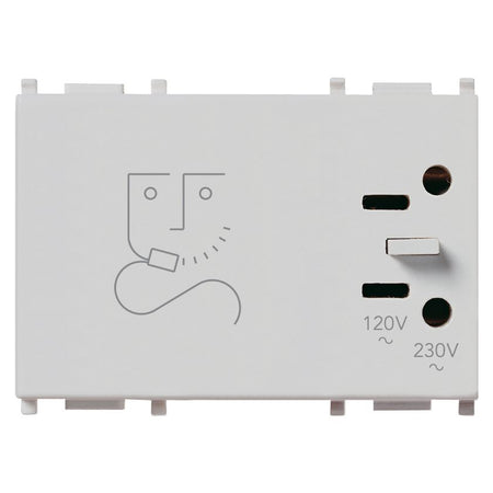 Vimar Plana Shaver Supply Unit 230V, 20 VA Isolating Transformer, 120V/230V Output, 3-Module — Quality Boat Parts