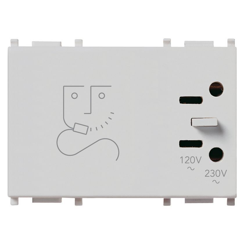 Vimar Plana Shaver Supply Unit 230V, 20 VA Isolating Transformer, 120V/230V Output, 3-Module — Quality Boat Parts