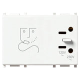 Vimar Plana Shaver Supply Unit 230V, 20 VA Isolating Transformer, 120V/230V Output, 3-Module — Quality Boat Parts