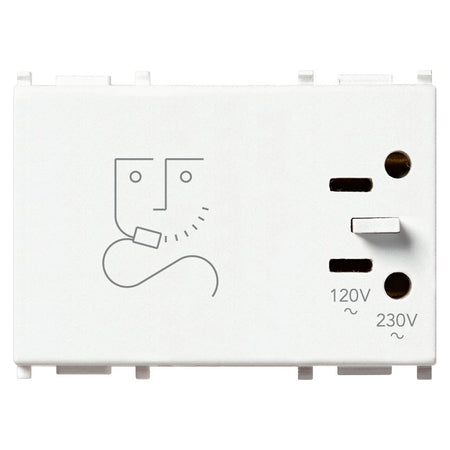 Vimar Plana Shaver Supply Unit 230V, 20 VA Isolating Transformer, 120V/230V Output, 3-Module — Quality Boat Parts
