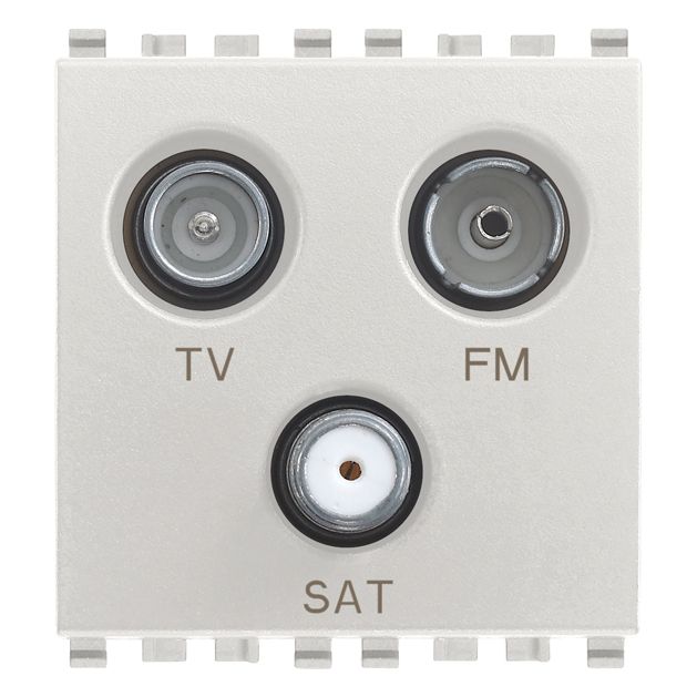 Vimar EIKON TV-FM-SAT Coaxial Socket Outlet, Single Connection, 3 Outputs, 5-2400 MHz, 1 dB, 2 Modules — Quality Boat Parts