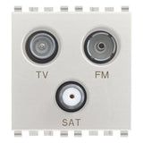 Vimar EIKON TV-FM-SAT Coaxial Socket Outlet, Single Connection, 3 Outputs, 5-2400 MHz, 1 dB, 2 Modules — Quality Boat Parts