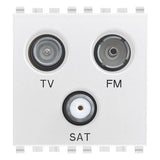 Vimar EIKON TV-FM-SAT Coaxial Socket Outlet, Single Connection, 3 Outputs, 5-2400 MHz, 1 dB, 2 Modules — Quality Boat Parts