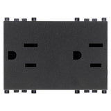 Vimar ARKÉ Double 2P+E USA Socket Outlet, 15A, 127V, IP20, Flush-Mounted, 3 Modules — Quality Boat Parts