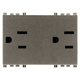 Vimar ARKÉ Double 2P+E USA Socket Outlet, 15A, 127V, IP20, Flush-Mounted, 3 Modules — Quality Boat Parts