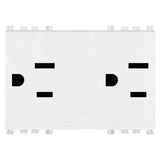 Vimar ARKÉ Double 2P+E USA Socket Outlet, 15A, 127V, IP20, Flush-Mounted, 3 Modules — Quality Boat Parts