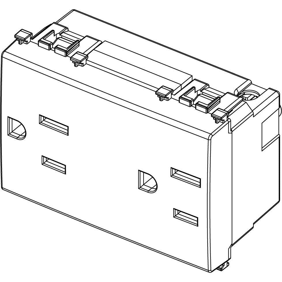 Vimar ARKÉ Double 2P+E USA Socket Outlet, 15A, 127V, IP20, Flush-Mounted, 3 Modules — Quality Boat Parts