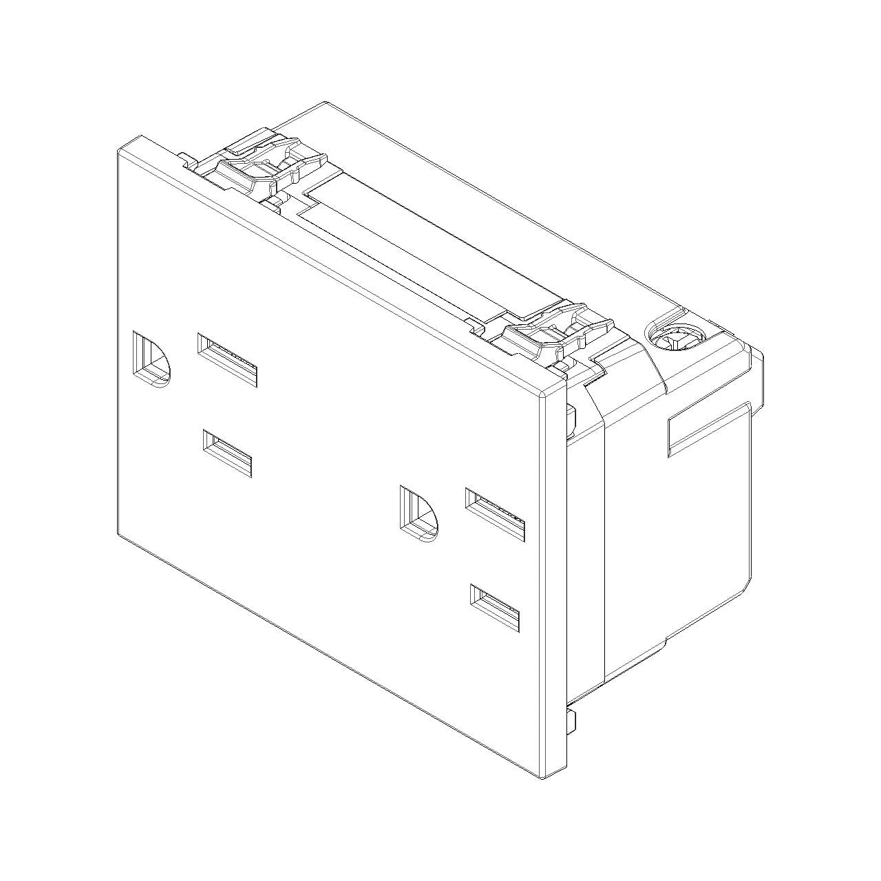 Vimar LINEA Two 2P+E USA SICURY Outlet, 15A, 127V, 3-Module, Flush-Mounted — Quality Boat Parts