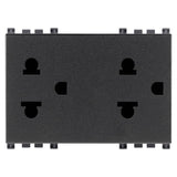 Vimar ARKÉ Double 2P+E USA+EU Socket Outlet, 16A, 250V, 3-Module, Flush Mount, IP20 — Quality Boat Parts