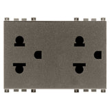 Vimar ARKÉ Double 2P+E USA+EU Socket Outlet, 16A, 250V, 3-Module, Flush Mount, IP20 — Quality Boat Parts