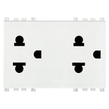 Vimar ARKÉ Double 2P+E USA+EU Socket Outlet, 16A, 250V, 3-Module, Flush Mount, IP20 — Quality Boat Parts