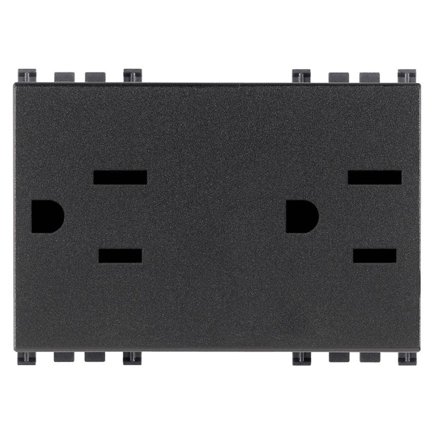 Vimar ARKÉ Double 2P+E USA+SASO SICURY Socket Outlet, 15A, 127V, IP20, Flush-Mount, 3-Module — Quality Boat Parts