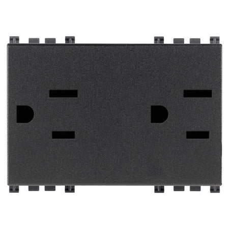 Vimar ARKÉ Double 2P+E USA+SASO SICURY Socket Outlet, 15A, 127V, IP20, Flush-Mount, 3-Module — Quality Boat Parts