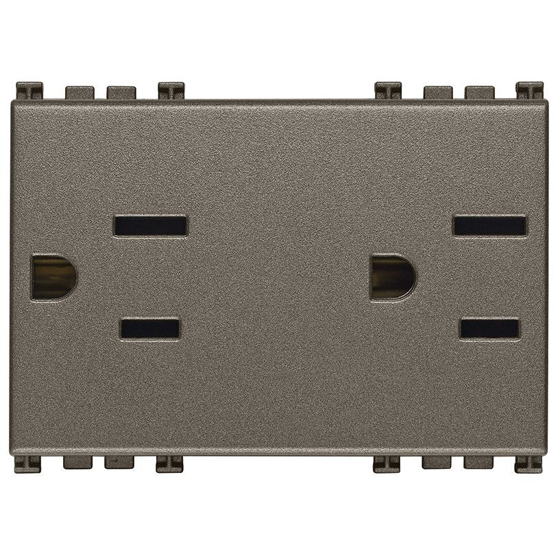 Vimar ARKÉ Double 2P+E USA+SASO SICURY Socket Outlet, 15A, 127V, IP20, Flush-Mount, 3-Module — Quality Boat Parts