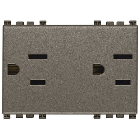 Vimar ARKÉ Double 2P+E USA+SASO SICURY Socket Outlet, 15A, 127V, IP20, Flush-Mount, 3-Module — Quality Boat Parts