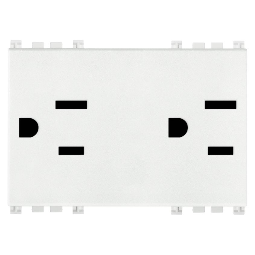 Vimar ARKÉ Double 2P+E USA+SASO SICURY Socket Outlet, 15A, 127V, IP20, Flush-Mount, 3-Module — Quality Boat Parts