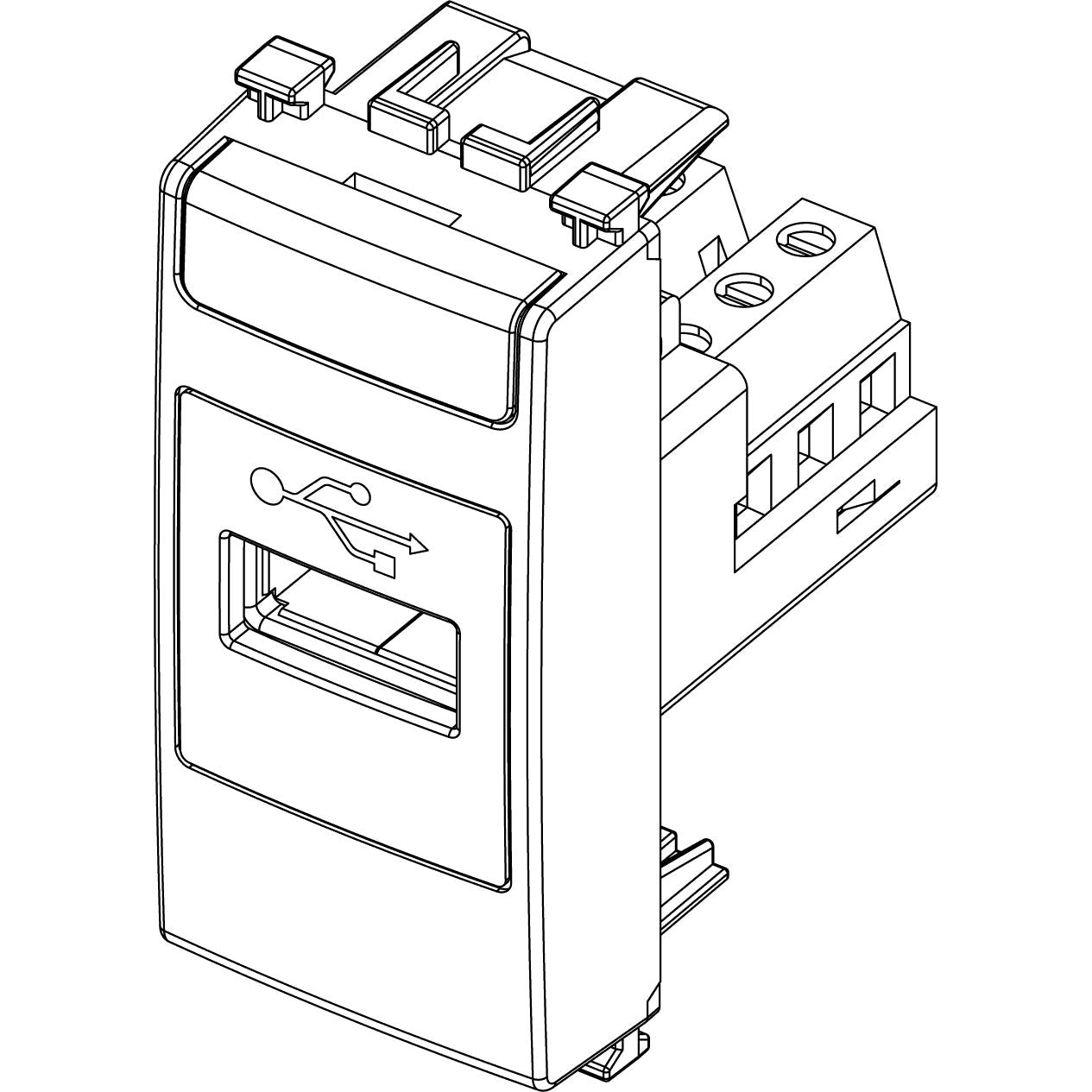 Vimar ARKÉ USB Outlet, 1 Module, IP20, Flush Mount, Screw Terminals — Quality Boat Parts